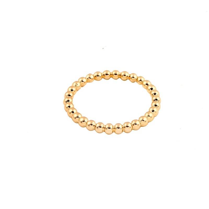 Sterling Silber Ring, Gold Kugel Perlen Infinity Dünner Bandring, Stapelring, Stapelringe Sterling Silber Ring, Gold Kugel Perlen Infinity Dünner Bandring, Stapelring, Stapelringe von GoldieSupplies