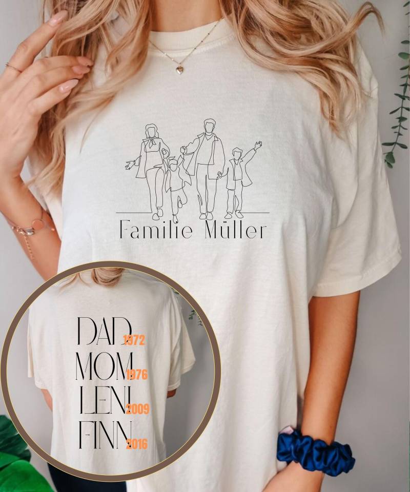 Familienshirt I Partnerlook - Familien T-Shirt Set Personalisiert Mit Namen -Matching Outfits Für Die Familie Mama, Papa, Kinderi Geschenk von Goldivibes
