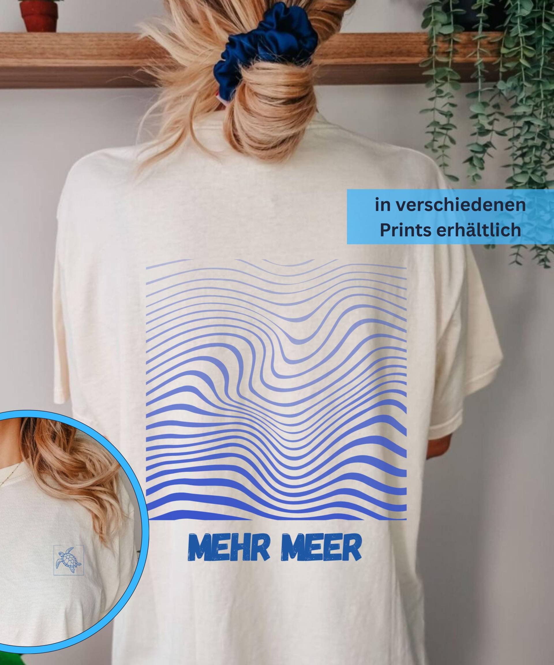 Shirt Meeri Ocean Print I T-Shirt Unisex | Statement Mit Front Und Rücken-Print Streetweari Geschenk Für Freundini Backprint von Goldivibes