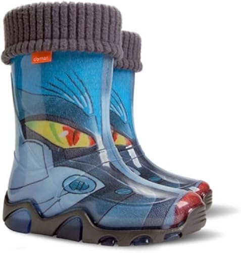 Demar LUX Gummistiefel Regenstiefel Kinderstiefel gefüttert mit Innensocken Mädchen Jungen (Transformer, numeric_20) von Goldkids