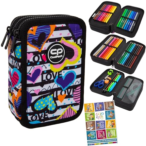 Goldkids - Federmäppchen 3 Fächer - Mäppchen für Mädchen - Federmappe 3-Fach Federtasche Gefüllte Schüleretui Schulmäppchen und Hausaufgabenheft - Diary Motiv Goldkids - Federmäppchen 3 Fächer - Mäppchen für Mädchen - Federmappe 3-Fach Federtasche Gefüllte Schüleretui Schulmäppchen und Hausaufgabenheft - Diary Motiv von Goldkids