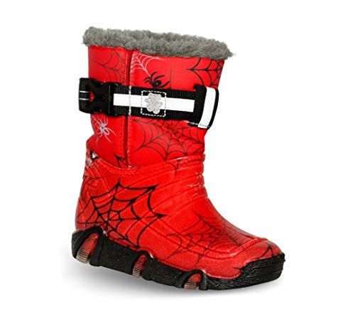 Goldkids Stiefel Winterschuhe Mädchen Jungen Kinder Schneestiefel Kinderstiefel Wolle Winterstiefel warm gefüttert Snow Boots Schnappverschluss (Rot, 27 EU, Numeric_27) von Goldkids