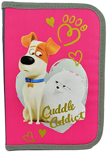 Goldkids The Secret Life of Pets Federtasche 21 x 14 x 3,5 cm Federmappe aufklappbar Federmäppchen für 28 Teile Schüleretui rosa von Goldkids