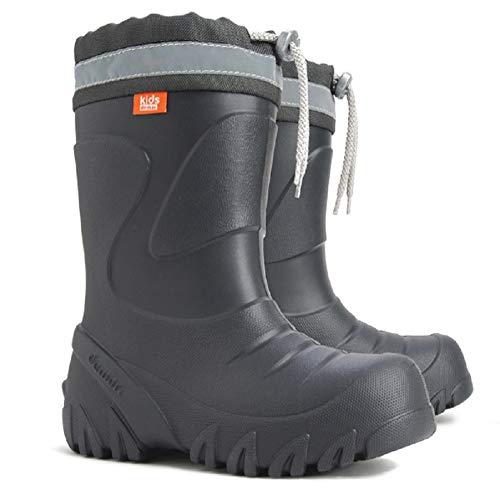 Ultra Leichte Gummistiefel Lammfell Gefüttert Winterstiefel Winterschuhe Mammut (22/23, Anthrazit) von Goldkids