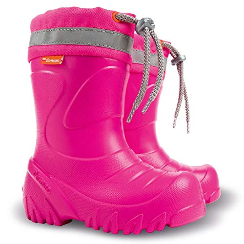 Ultra Leichte Gummistiefel Lammfell Gefüttert Winterstiefel Winterschuhe Mammut (22/23, Rosa) von Goldkids