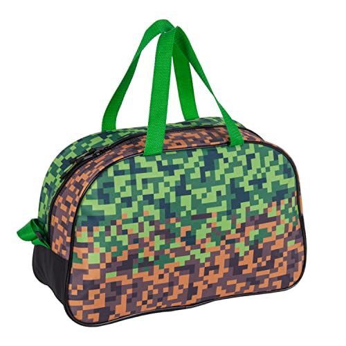 Goldkids Minecraft Pixel Game Handtasche Sporttasche Trainingstasche Schultertasche Tasche Reisetasche Sport Bag inkl. leuchtender Anhänger von Goldkids