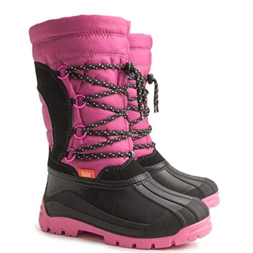 Winterschuhe Mädchen Kinder Demar Schneestiefel Kinderstiefel Wolle Winterstiefel warm gefüttert Snow Boots Schnellschnürung Gr. 25/26 rosa von Goldkids