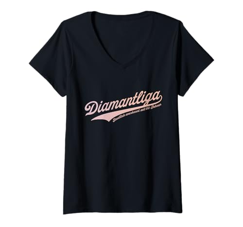 Damen Diamantliga - Diamantene Hochzeit - 60. Hochzeitstag T-Shirt mit V-Ausschnitt Damen Diamantliga - Diamantene Hochzeit - 60. Hochzeitstag T-Shirt mit V-Ausschnitt von Goldliga