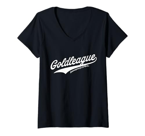 Damen Goldleague 50th Anniversary Golden Wedding T-Shirt mit V-Ausschnitt Damen Goldleague 50th Anniversary Golden Wedding T-Shirt mit V-Ausschnitt von Goldliga