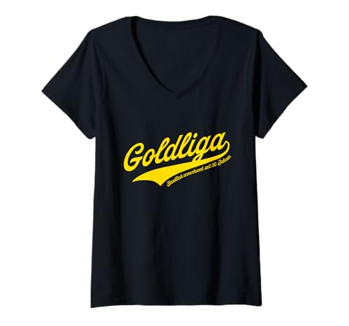 Damen Goldliga - Goldene Hochzeit - 50. Hochzeitstag T-Shirt mit V-Ausschnitt Damen Goldliga - Goldene Hochzeit - 50. Hochzeitstag T-Shirt mit V-Ausschnitt von Goldliga