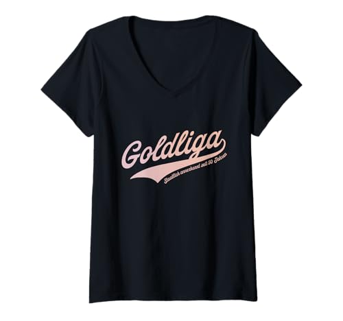 Damen Goldliga - Goldene Hochzeit - 50. Hochzeitstag T-Shirt mit V-Ausschnitt Damen Goldliga - Goldene Hochzeit - 50. Hochzeitstag T-Shirt mit V-Ausschnitt von Goldliga