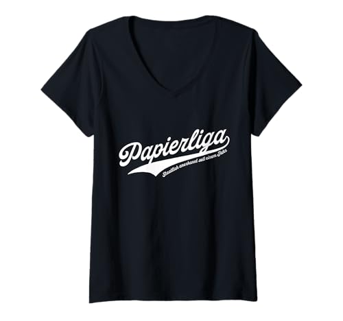 Damen Papierliga - Papier Hochzeit - Erster Hochzeitstag T-Shirt mit V-Ausschnitt Damen Papierliga - Papier Hochzeit - Erster Hochzeitstag T-Shirt mit V-Ausschnitt von Goldliga