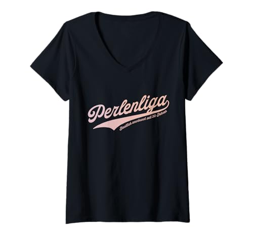 Damen Perlenliga - Perlen Hochzeit - 30. Hochzeitstag T-Shirt mit V-Ausschnitt Damen Perlenliga - Perlen Hochzeit - 30. Hochzeitstag T-Shirt mit V-Ausschnitt von Goldliga