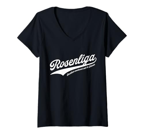 Damen Rosenliga - Rosen Hochzeit - 10. Hochzeitstag T-Shirt mit V-Ausschnitt Damen Rosenliga - Rosen Hochzeit - 10. Hochzeitstag T-Shirt mit V-Ausschnitt von Goldliga