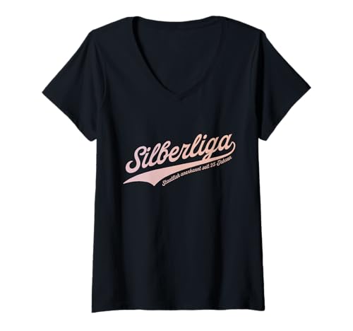 Damen Silberliga - Silber Hochzeit - 25. Hochzeitstag T-Shirt mit V-Ausschnitt Damen Silberliga - Silber Hochzeit - 25. Hochzeitstag T-Shirt mit V-Ausschnitt von Goldliga