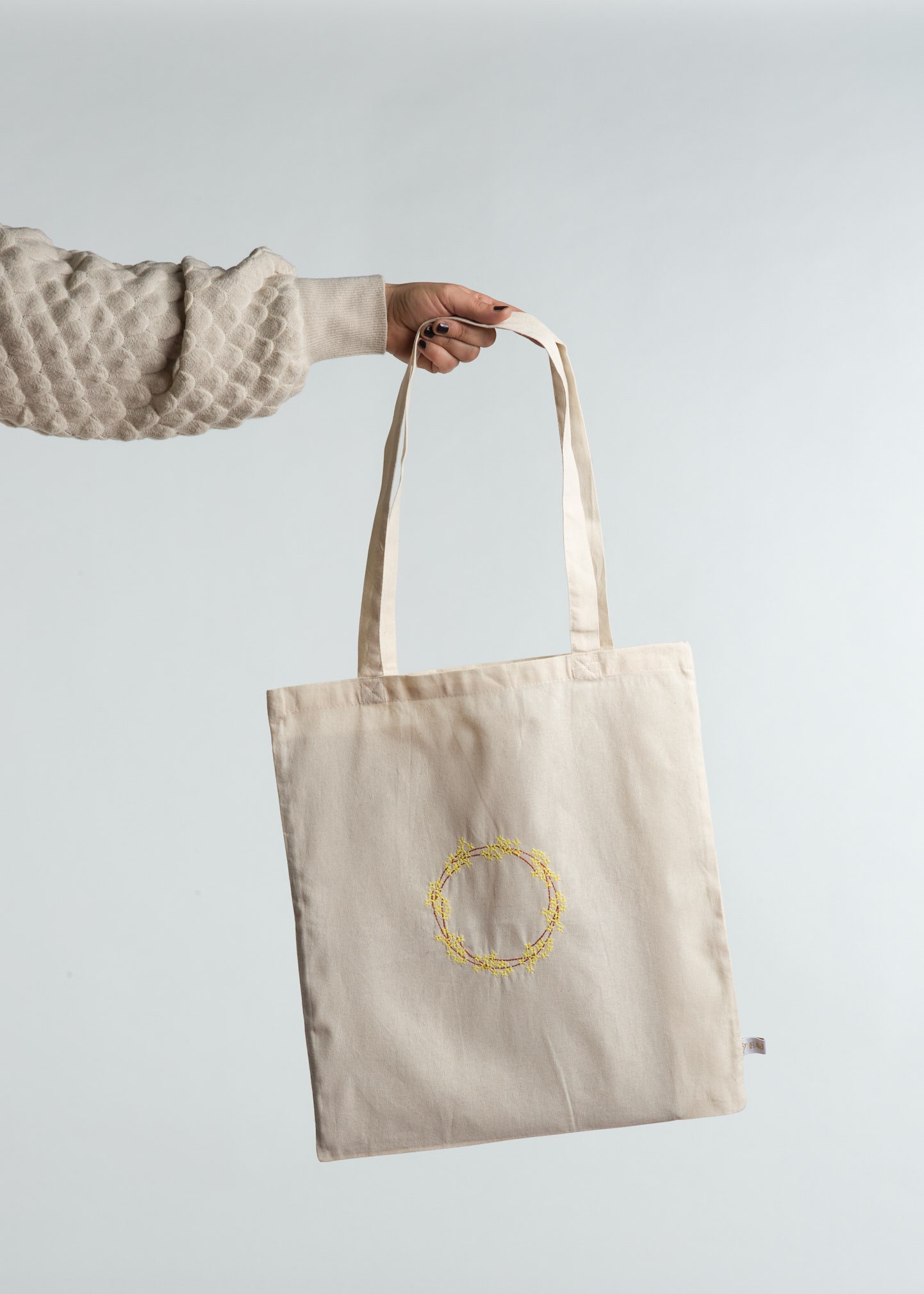 Stofftasche Bestickt, Jutebeutel Embroidery, Bucket Bag, Handmade, Stylisch, Stoffbeutel, Boho Style, Kleines Geschenk von Goldmadam