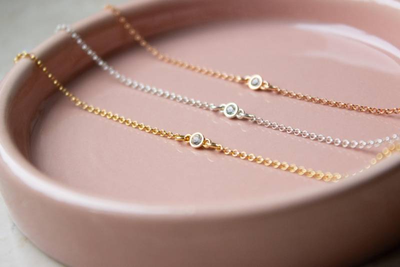 Filigranes, Goldenes Armband Zirkonia Stein, 925 Silber, 24K Vergoldet Filigranes, Goldenes Armband Zirkonia Stein, 925 Silber, 24K Vergoldet von GoldmarieJuwelen
