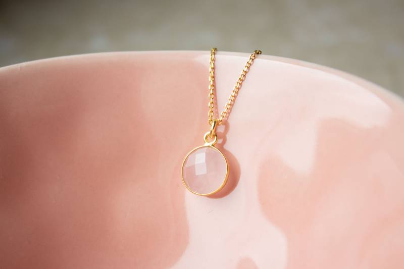 Kette Rosenquarz Gold, 925Er Silber Vergoldet Kette Rosenquarz Gold, 925Er Silber Vergoldet von GoldmarieJuwelen