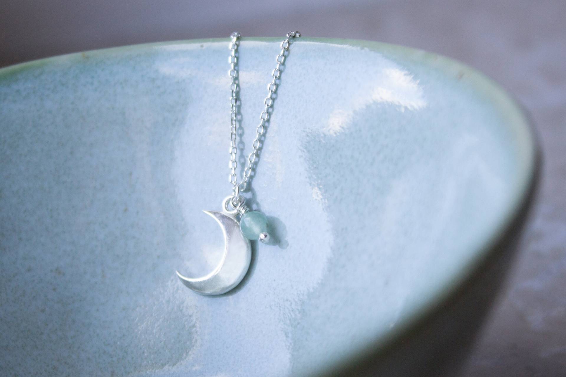 Mond Halskette in Silber, Gold, 925 Sterling Silber Mond Halskette in Silber, Gold, 925 Sterling Silber von GoldmarieJuwelen