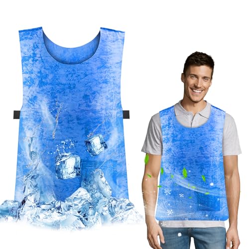 Eisweste, Anti-Hitze Kühlweste Damen Herren (63x43cm) - Verstellbar Kaltweste, Physisch 16°C Sofortkühlung, PVA Wasserdichte Eisweste, Wiederverwendbare Arbeitsweste, Sofortige Verdunstungskühlun von Goldmeet