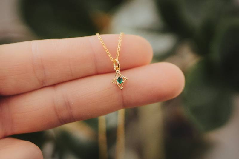 Kette Smaragdgrün Mini von GoldmiezeShop