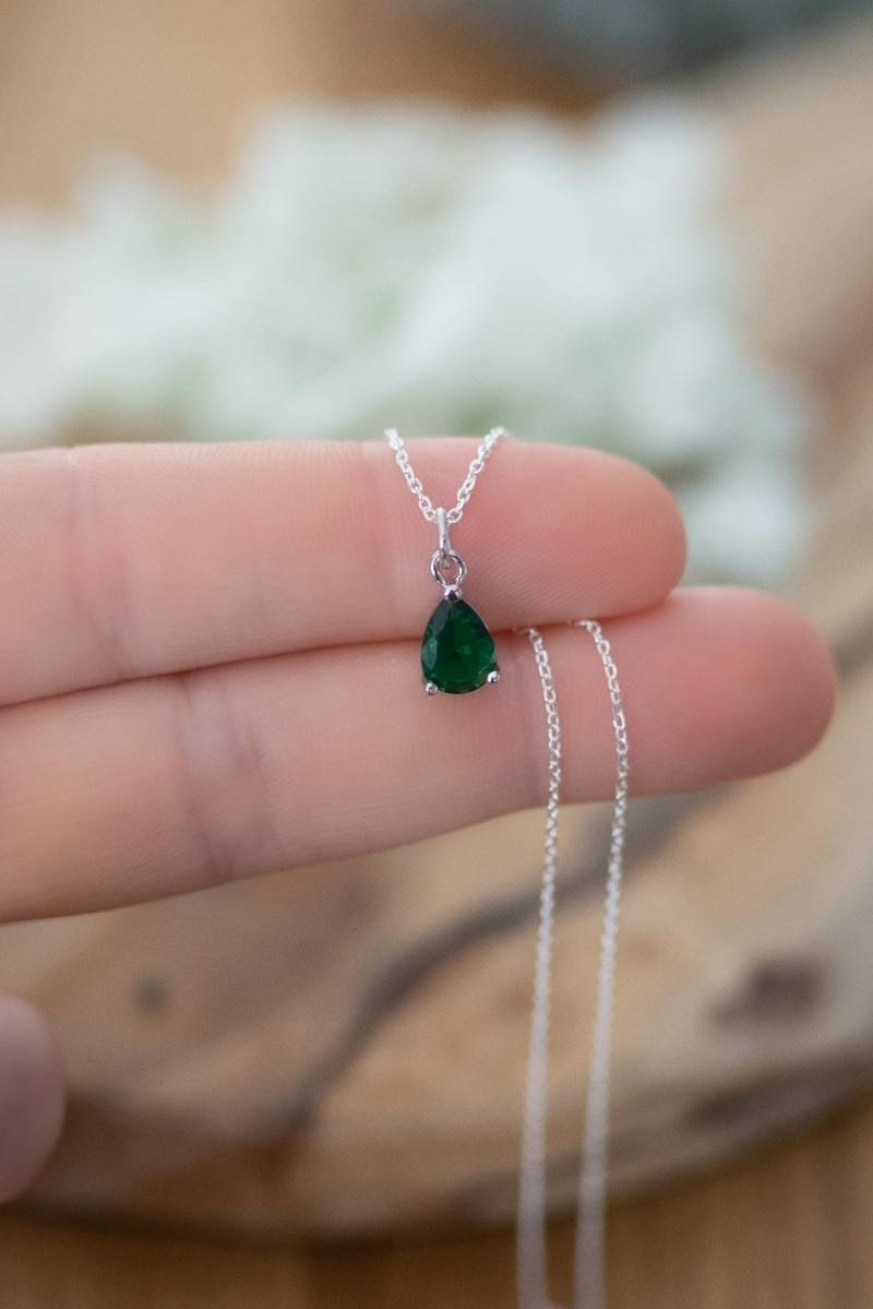 Kette Smaragdgrün Silber von GoldmiezeShop
