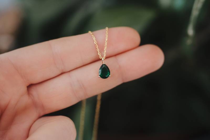 Kette Smaragdgrün von GoldmiezeShop