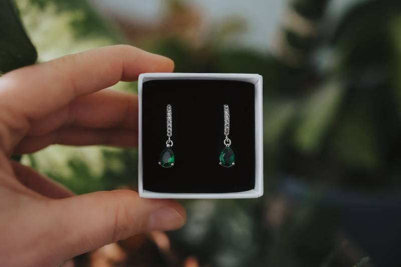 Kreolen Smaragdgrün Silber von GoldmiezeShop