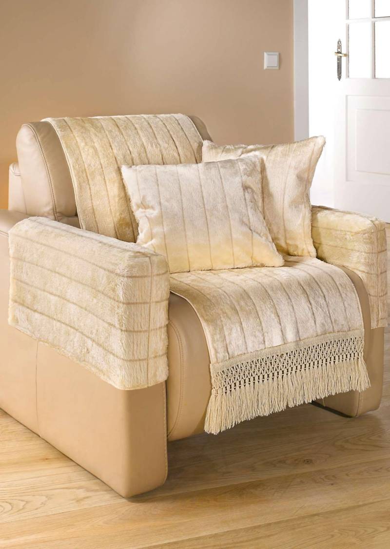 2er-Pack Armlehnschoner - natur - Gr. 38 x 55 cm von Goldner Fashion von Goldner Fashion