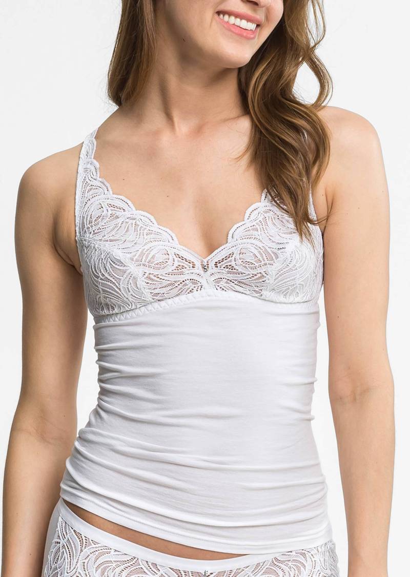 BH-Hemd mit Spitze - weiß - Gr. 38 von Goldner Fashion von Goldner Fashion