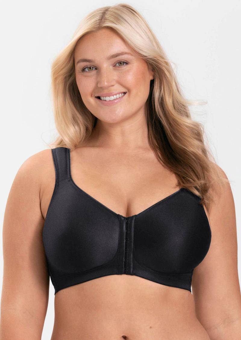 BH mit Vorderverschluss und breiten Trägern - schwarz - Gr. 85 C von Goldner Fashion von Goldner Fashion