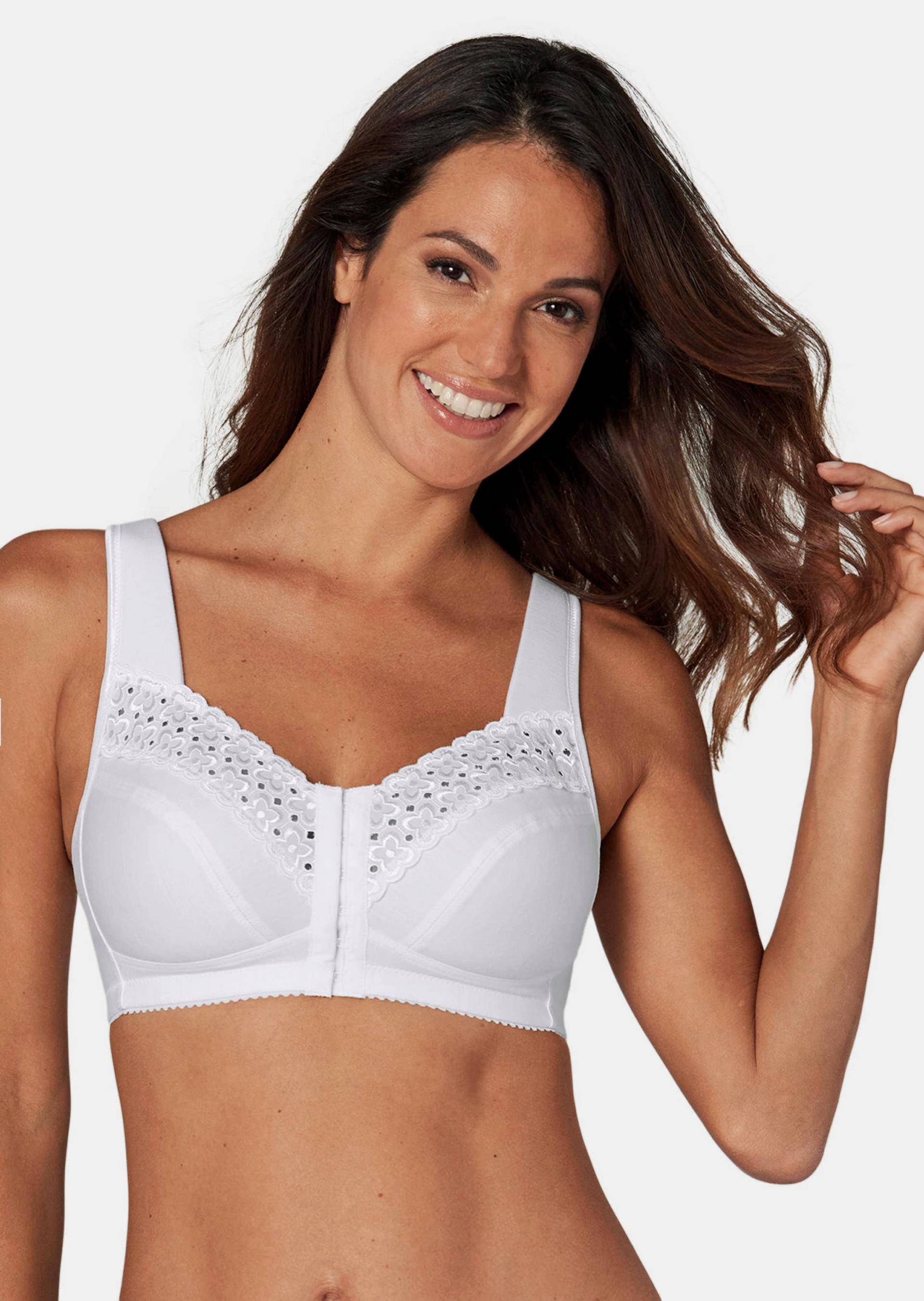 BH mit Vorderverschluss und breiten Trägern - weiß - Gr. 80 E von Goldner Fashion von Goldner Fashion