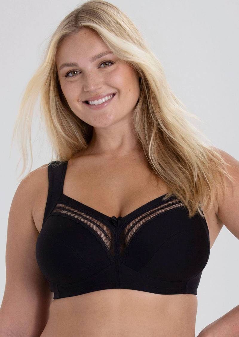 BH ohne Bügel mit Spitze - schwarz - Gr. 75 C von Goldner Fashion von Goldner Fashion