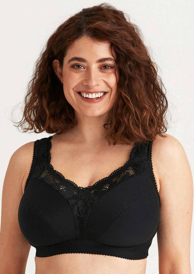 BH ohne Bügel mit verstärkten Cups - schwarz - Gr. 85 D von Goldner Fashion von Goldner Fashion