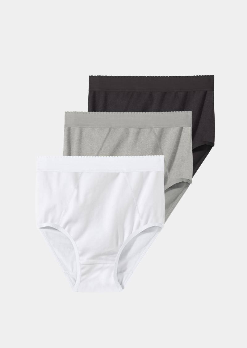 Bauchweg-Slip im 7er-Pack - weiß / grau / schwarz - Gr. 38 von Goldner Fashion von Goldner Fashion