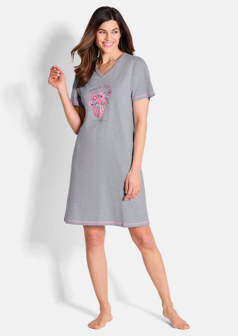Baumwoll-Nachthemden im 2er-Pack - grau / gemustert - Gr. 20/21 von Goldner Fashion von Goldner Fashion