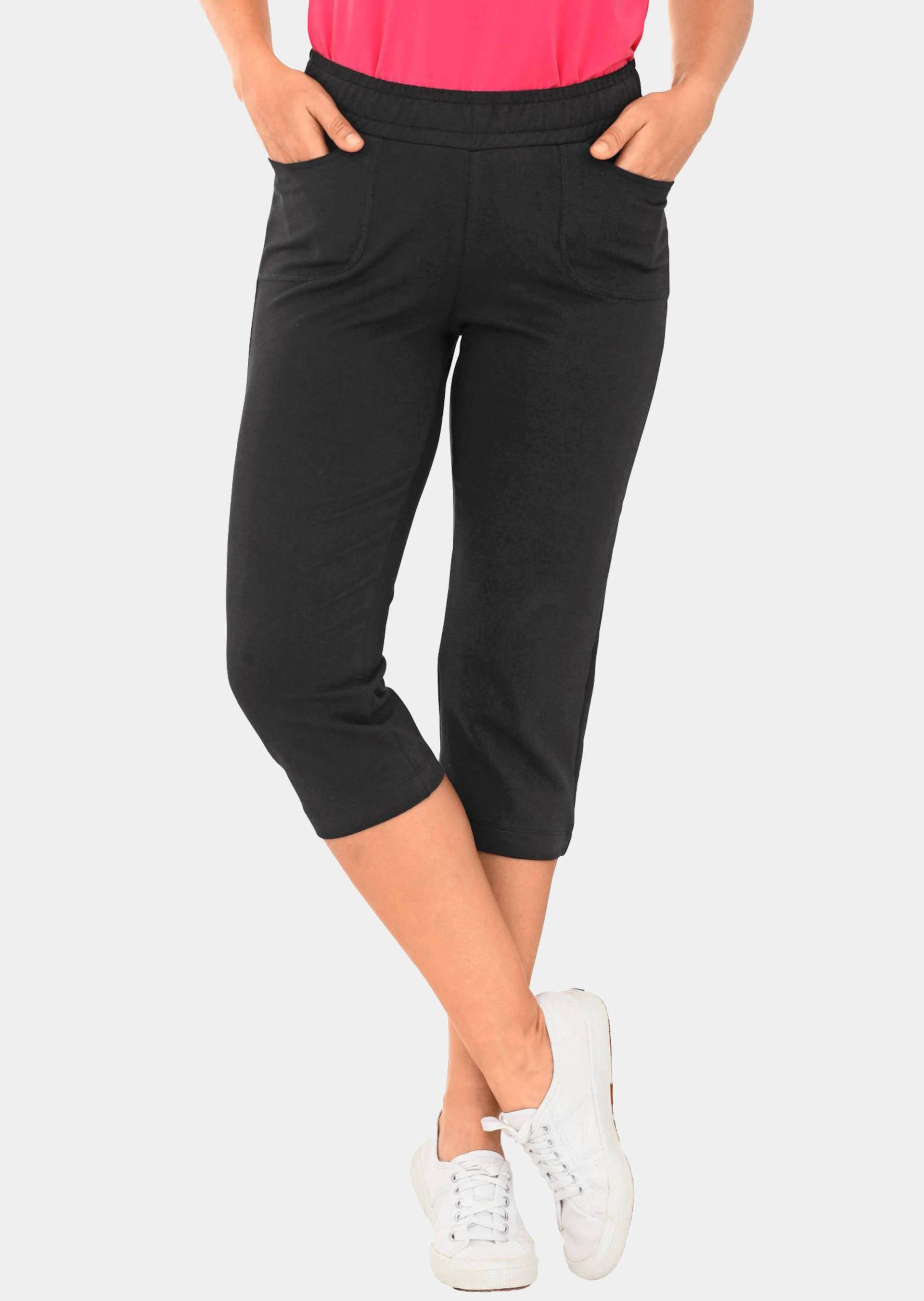 Bequeme 3/4-Freizeithose mit Schlupfbund und Taschen - schwarz - Gr. 25 von Goldner Fashion von Goldner Fashion