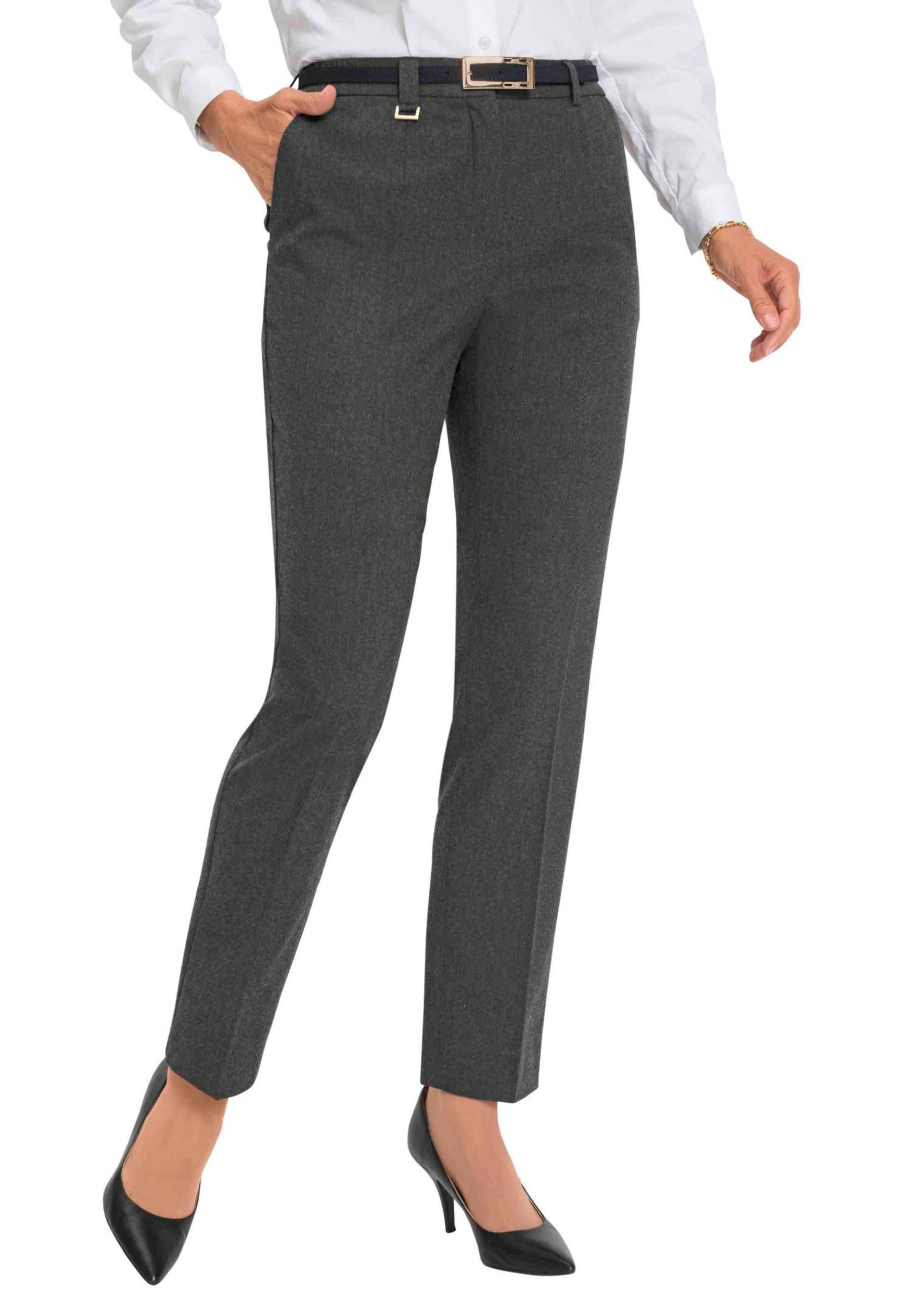 Bequeme Hose LOUISA mit Bügelfalte - anthrazit - Gr. 195 von Goldner Fashion von Goldner Fashion