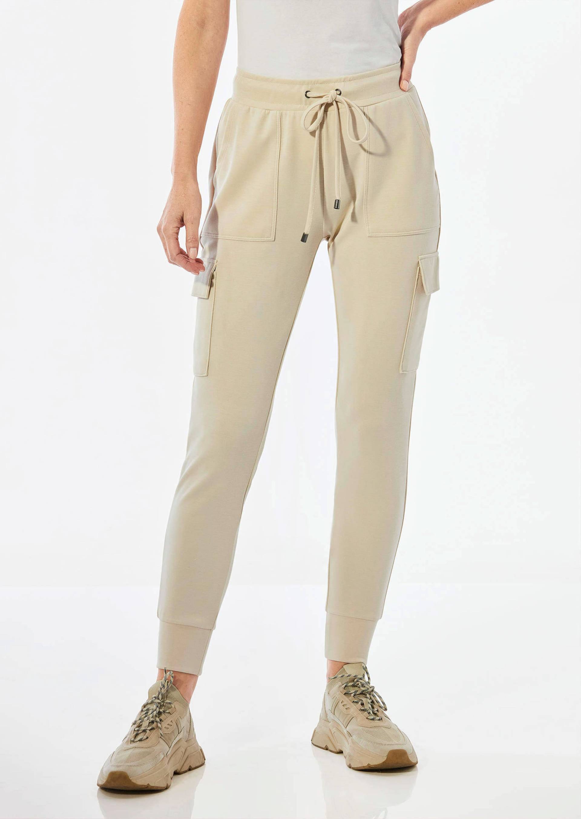 Bequeme Jogginghose mit schmalem Bein - cremeweiß - Gr. S von Goldner Fashion von Goldner Fashion