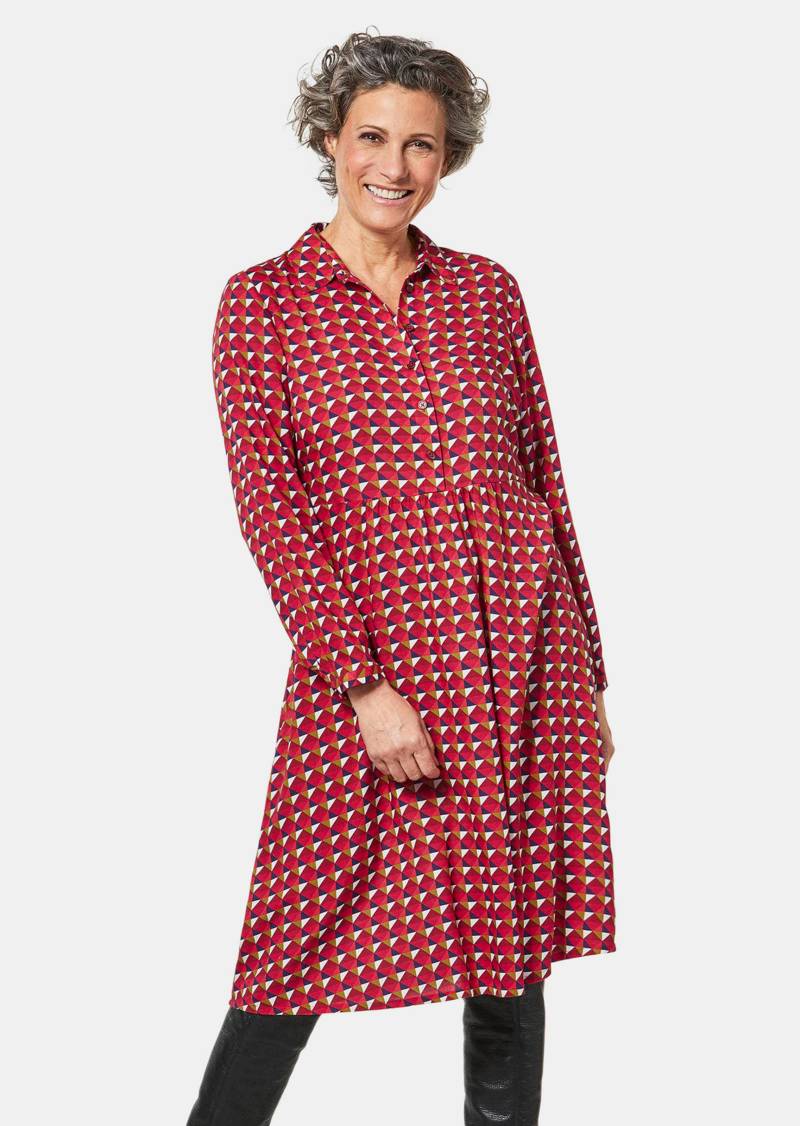 Bequemes Freizeitkleid in modischem Druck - rot / gemustert - Gr. 48 von Goldner Fashion von Goldner Fashion