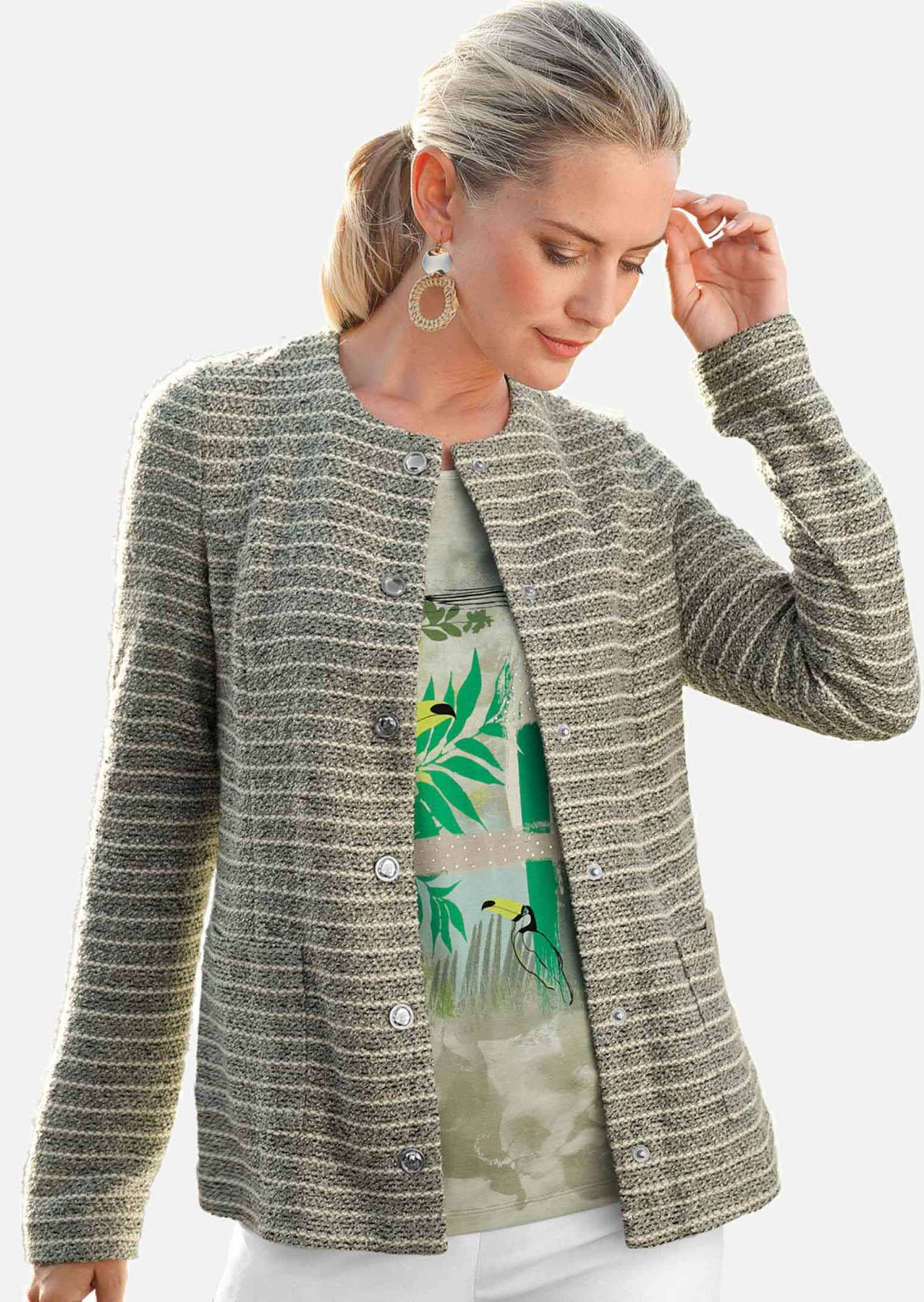 Blazer (Typ Indoorjacke) - graugrün - Gr. 22 von Goldner Fashion von Goldner Fashion