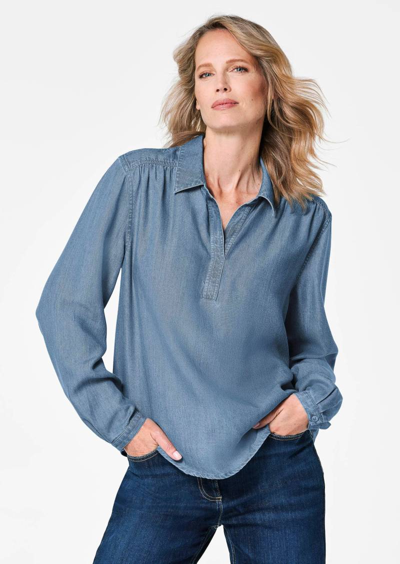 Bluse Denim in Tencel-Qualität - blau - Gr. 21 von Goldner Fashion von Goldner Fashion