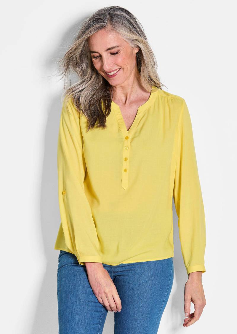 Bluse aus reiner Viskose - gelb - Gr. 44 von Goldner Fashion von Goldner Fashion