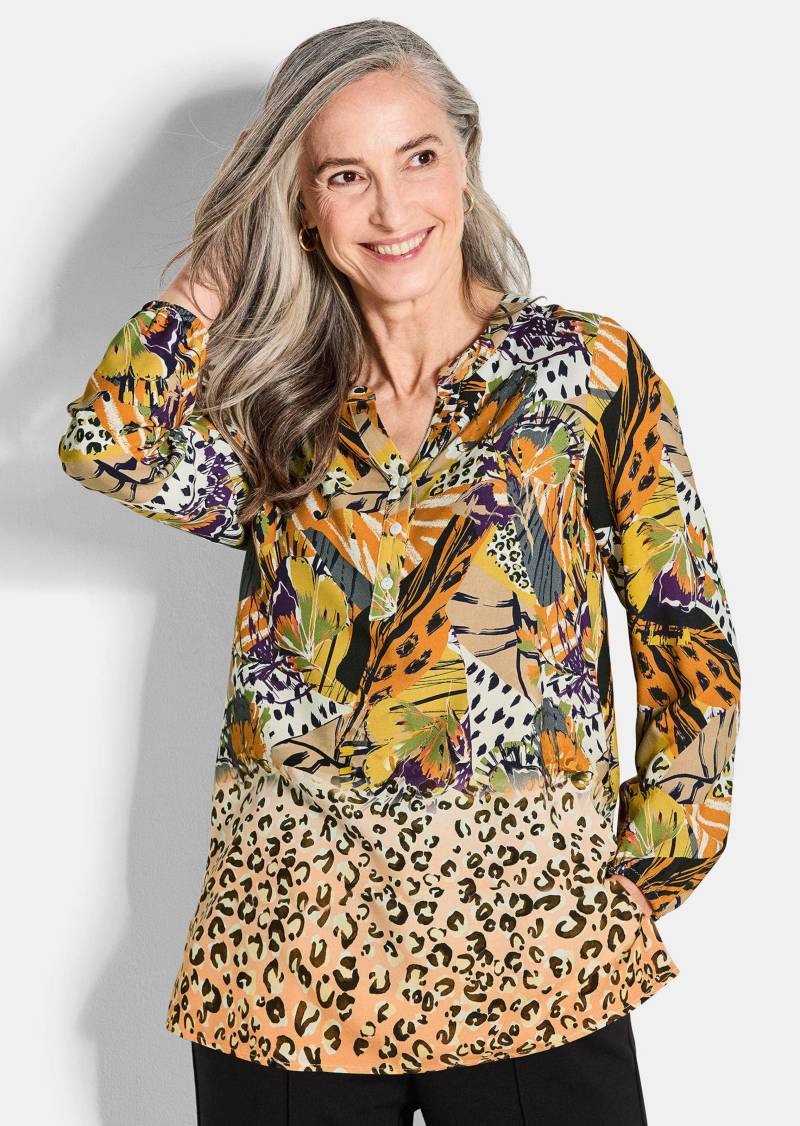 Bluse mit Animal Print - honig / gemustert - Gr. 19 von Goldner Fashion von Goldner Fashion
