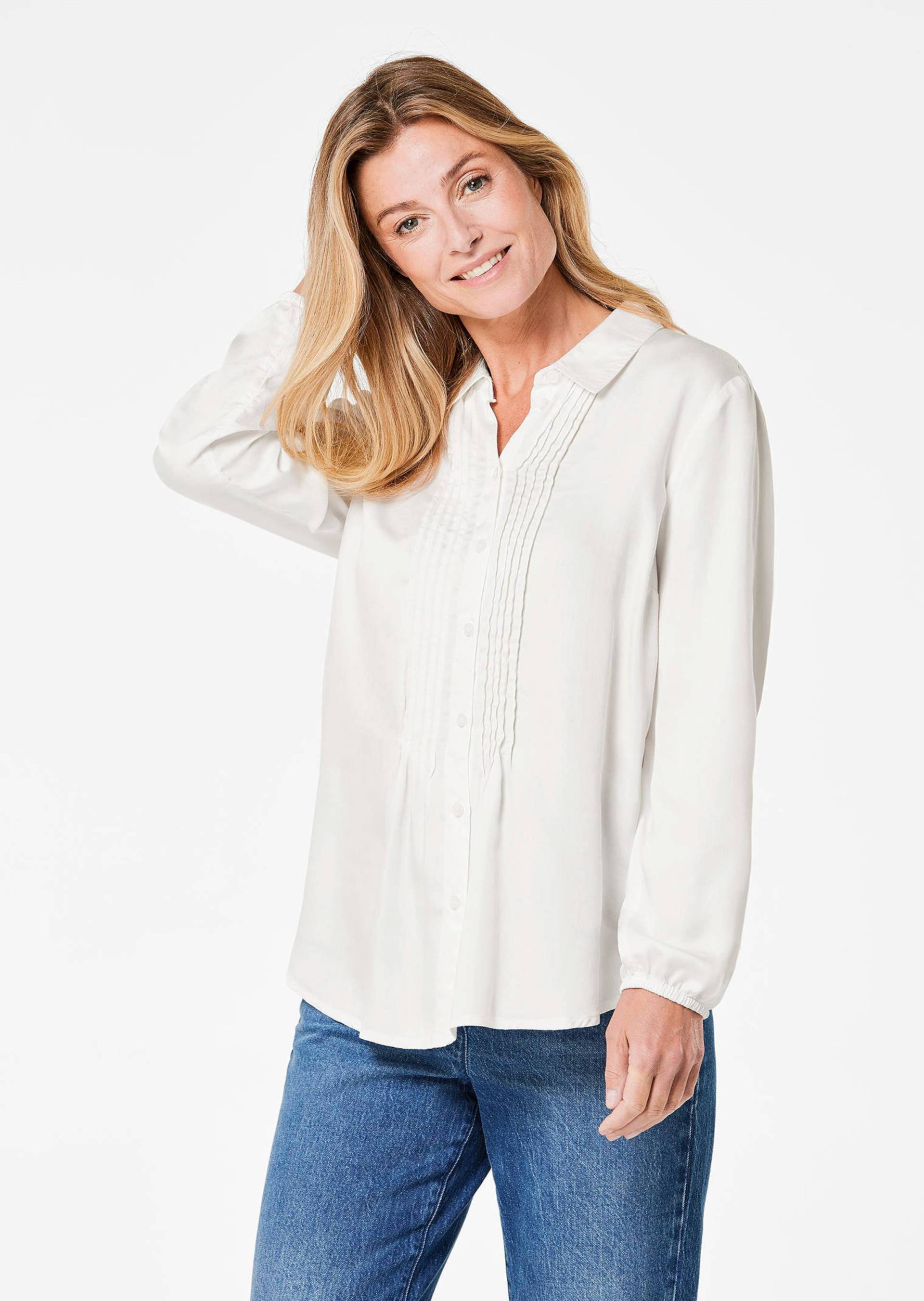 Bluse mit Biesen - cremeweiß - Gr. 25 von Goldner Fashion von Goldner Fashion