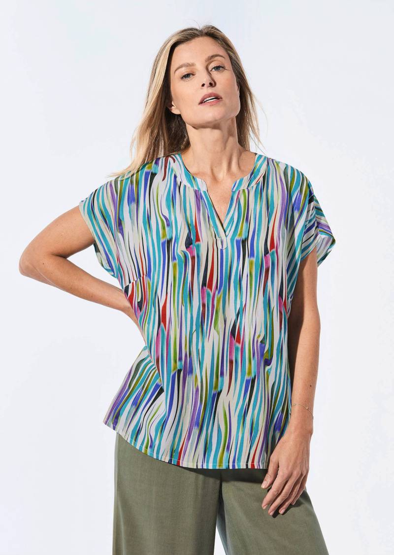 Bluse mit Tunika Ausschnitt - bunt / gemustert - Gr. 38 von Goldner Fashion von Goldner Fashion