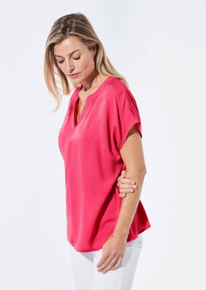 Bluse mit Tunika Ausschnitt - pink - Gr. 46 von Goldner Fashion von Goldner Fashion