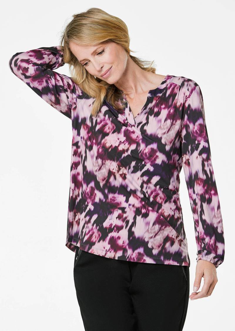 Blusenshirt in femininer Form - beere / gemustert - Gr. 50 von Goldner Fashion von Goldner Fashion