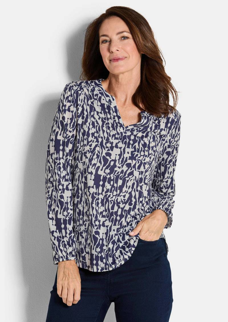 Blusenshirt in femininer Form - blau / gemustert - Gr. 23 von Goldner Fashion von Goldner Fashion