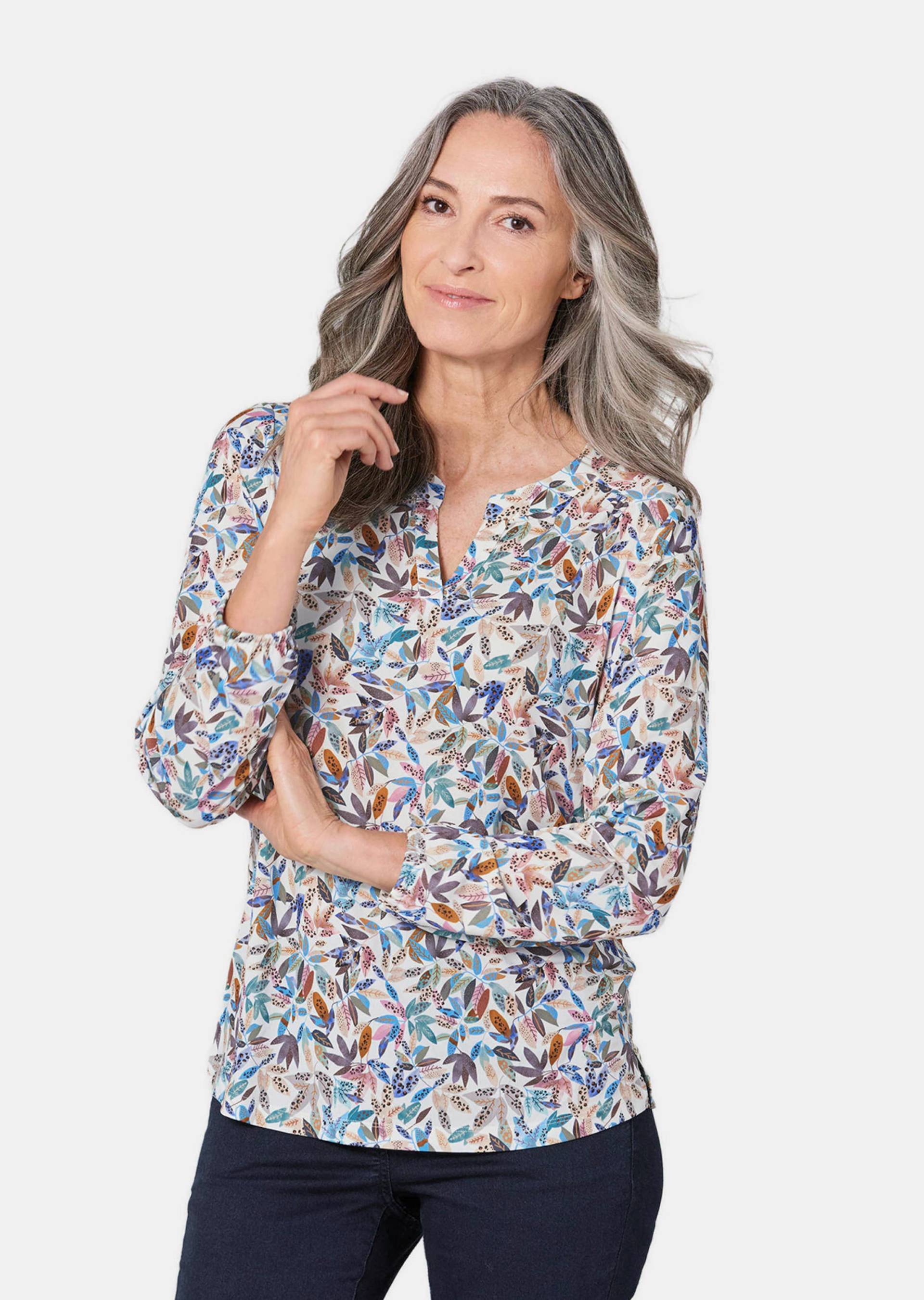 Blusenshirt in femininer Form - bunt / gemustert - Gr. 54 von Goldner Fashion von Goldner Fashion